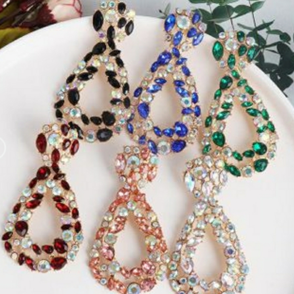 6 pack beautiful geometric drop earrings